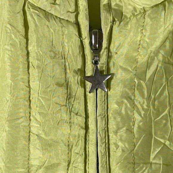 Vtg Patchington Womens Silk Jacket Bright Green Full Zip Lined Windbreaker Sz XL - Picture 5 of 10